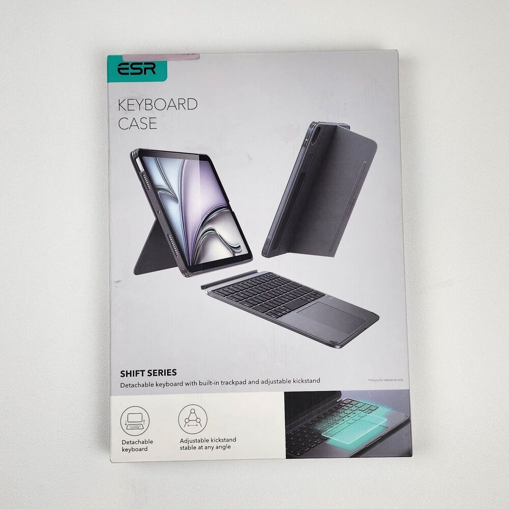 ESR iPad Air 11 Case w Keyboard M4 M3 M2 2024 2025 Trackpad Gray
